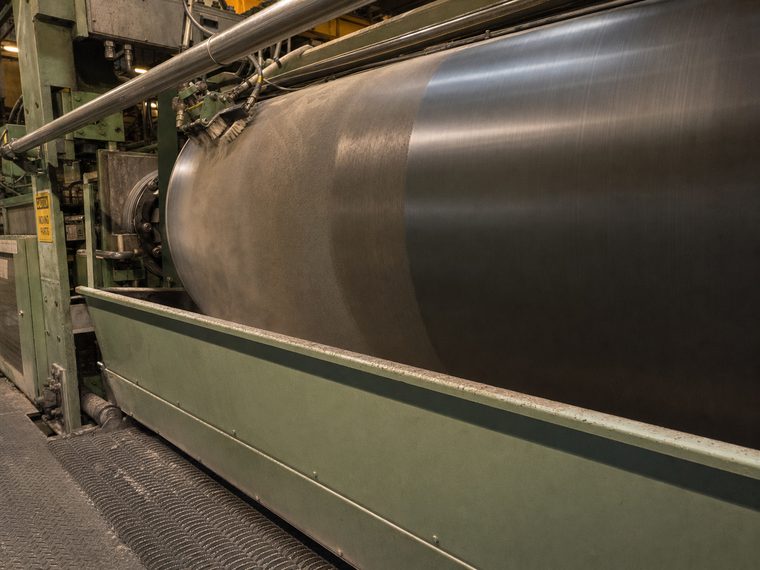 Dryer can being cleaned on-machine